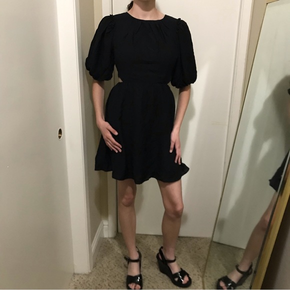 knee length dresses for ladies Moon River Rhinestone Bow Long Sleeve Fit & Flare Minidress in Black at Nordstrom, Size Medium